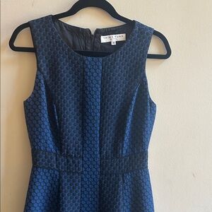 Trina Turk Geometric Blue and Black Mini Dress